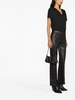 mid-rise flared leather trousers