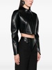 shoulder-pads cropped biker jakcet