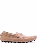 pink leather moccasin