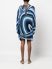 abstract-print lightweight midi kaftan 