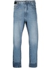 two-tone straight-leg jeans