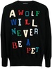 patch-lettering cotton sweatshirt