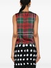 tartan check-pattern satin top