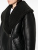 shearling-lined leather biker jacket