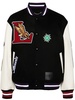 Black Logo-Patch Varsity Jacket