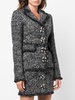 belted-waist tweed blazer