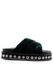 studded 50mm velvet slides