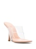 transparent 120mm heeled mules