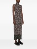 Anagram-embroidered knit-print dress