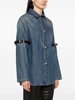 belted-sleeves denim shirt