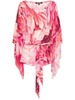 plumage-print short kaftan