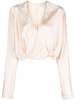 cropped satin blouse