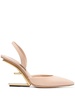 100mm sculpted-heel slingback pumps