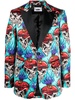 skull-print blazer