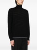 contrast-trim roll-neck jumper