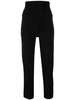 high-waisted slim-fit trousers