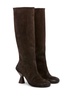 knee-high suede boots