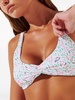 geometric-print twist-front bikini top