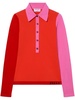 colour-block knitted polo shirt