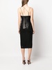 glossy asymmetric-neck dress