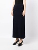 high-waisted knitted midi skirt