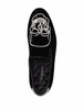 skull-embroidered velvet loafers