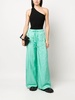 creased wide-leg track pants