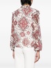 graphic-print silk blouse