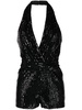 sequinned halterneck playsuit