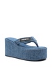 denim 100mm wedge sandals