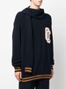 logo-patch knitted varsity jumper