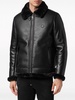 logo-patch faux-leather bomber jacket