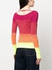 colour-block ribbed-knit jumper