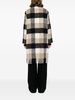 plaid-check fringed-hem coat