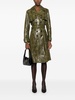 printed leather trench coat