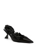 ruffle-detailed satin slingbacks