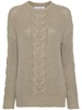 Sage Green Chunky Knit Cotton Jumper