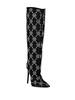 120mm monogram-pattern satin boots 