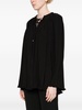 long-sleeve pleated blouse