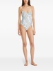 printed underwire-cup one-piece