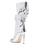 105mm snakeskin-effect metallic boots