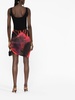 Coastline Red Queen-print draped miniskirt