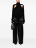 Black Wide-Leg Satin Trousers