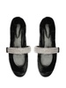 Camila crystal-strap velvet ballet pumps