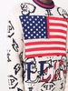 USA Flag-print crew neck jumper