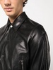 Bones embossed leather jacket