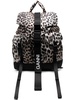 leopard-print buckled backpack