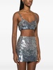 P.A.R.O.S.H. Iridescent Sequin Cropped Top