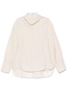 funnel-neck organza blouse 