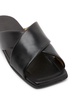 square-toe leather slides